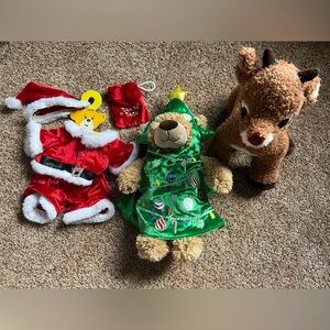 Build-A-Bear Christmas Holiday Plush Lot Rudolph Teddy Bear Outfits Accessories
